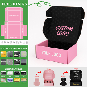 Confezionamento rosa personalizzato spedizione scatola postale in cartone ondulato carta Kraft per le scatole di spedizione per vestiti scatola di imballaggio personalizzato con logo - Product Image 1