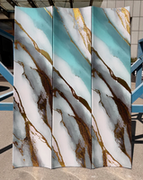 Panneau mural en bois de bambou au fini miroir bleu roi pour revêtement mural intérieur de luxe et décoration murale décorative