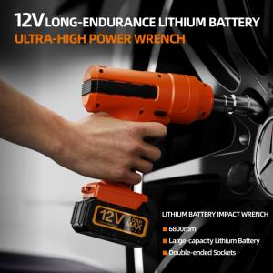 Многофункциональный электрический гидравлический домкрат 4-в-1 с двумя цилиндрами, 45 л/мин, 36 см, 12 В, 5 тонн, с LED-подсветкой и ударным гайковертом для подъема автомобилей - Product Image 4