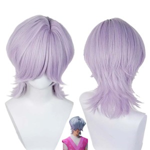 万圣节派对萨贾男孩神秘角色扮演短紫色假发 AOKG-170 - Product Image 1