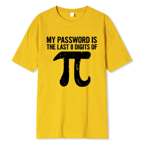 Camiseta para hombre, camiseta divertida con estampado de ecuaciones matemáticas de algodón, camiseta a la moda, mi contraseña son los últimos dígitos de Pi - Product Image 1