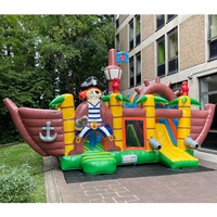 Château gonflable géant en PVC pour l'extérieur, bateau pirate gonflable, château gonflable pour enfants, avec toboggan pour les fêtes d'enfants et d'adultes
