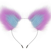 Bandeau oreilles de renard couleurs patchwork, compatible avec divers plugs anaux queue de renard en métal, queues de lapin SM, look ludique et sensuel