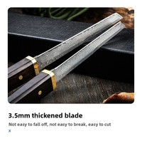 Couteau de camping en acier Damas avec fourreau en ébène, lame de 10 cm, portable, haute dureté, tranchant, forgé à la main, Yangjiang Guangdong
