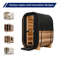 Sauna extérieur traditionnel pour 1 à 2 personnes, sauna extérieur en forme de cube, accompagné de tuiles en asphalte