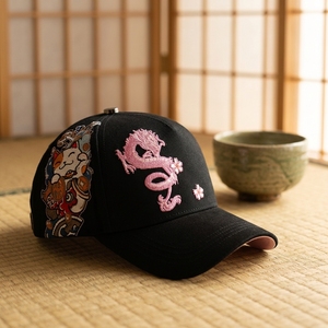 Fabricante Profesional, Gorras Personalizadas al por Mayor, Bordado 3D de <span class=keywords><strong>Sakura</strong></span>, Forro de Satén de Lujo, Ajustables, Florales, de 5 Paneles - Product Image 1