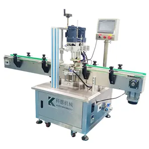 Full automatic capping machine with cap feeder, cosmetic bottle cap screwing closing manufacture machines