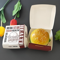 Boîte carrée personnalisée en flexographie de qualité alimentaire pour hamburgers et collations à emporter