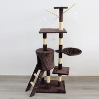 Arbre à chat multi-niveaux style simplicité avec lit intégré, poteaux à gratter en sisal, plateforme de saut et escalade verticale