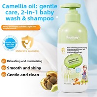 Shampoo pour enfants 500ml à l'huile de camélia 2 en 1, gel douche bébé et shampoing capillaire hydratant sans larmes, marque privée, vente en gros, OEM