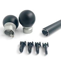 Ensemble de tringles à rideaux romaines modernes en aluminium, kit de tringle silencieuse avec embouts décoratifs et supports pour la décoration intérieure