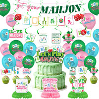 Kit de vaisselle jetable DAMAI pour fête de Mahjong, assiettes en papier, gobelets, serviettes, couverts en plastique pour le Nouvel An chinois, anniversaire, fête de jeux