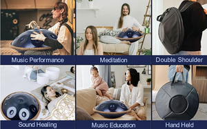 <span class=keywords><strong>Handpan</strong></span> Profesional de Acero Inoxidable, 440Hz 432Hz, 18 Pulgadas, 9 Notas, Tambor Etéreo Hecho a Mano, Instrumento Musical en Re Menor, Clave de Sol - Product Image 6