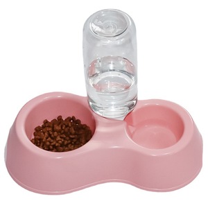 Distributeur automatique d'eau à double bol pour animaux de compagnie, forme arrondie avec compartiment pour nourriture et eau, pour chats et chiens - Product Image 5