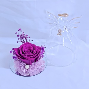 Rosa Eterna en Caja de Cristal con Ángel, Regalo de San Valentín, Flor Preservada en Caja de Regalo, Venta al por Mayor - Product Image 5