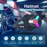 Casque de moto Y70 en gros avec portée de 10 m, étanchéité IPX6, autonomie de 10 h, certifié CE/FCC, réponse automatique et son clair