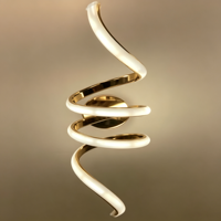 Lampes murales LED en acrylique spirale de luxe modernes en gros, luminaires décoratifs dorés pour salon et chambre à coucher, appliques murales créatives