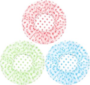 Bonnet de Douche Réutilisable Double Couche en Tissu Éponge Doublé PEVA Écologique de Luxe Personnalisé et Imperméable - Product Image 2