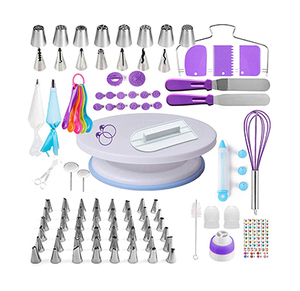 <span class=keywords><strong>Kit</strong></span> de Decoración de Pasteles de 137 Piezas con Plato Giratorio, Boquillas de Acero Inoxidable, Bolsas de Repostería Reutilizables, Espátulas y Herramientas para Hornear - Product Image 1