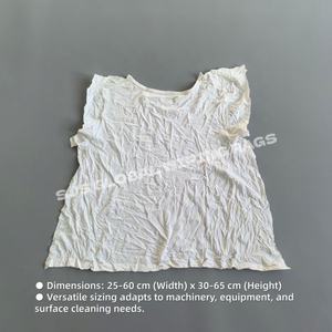 Trapos de algodón 100% para pintores, toallitas de uso industrial, trapos de camiseta blancos recuperados, bolsa de 15 kg de trapos de limpieza - Product Image 3