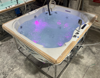 Bain à remous de luxe pour villa, extérieur, 4 places, avec éclairage LED sous-marin, mode fête