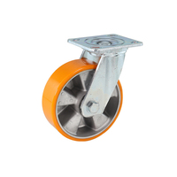 Roulette industrielle robuste de 4 "5" 6 "8" roulette pivotante orange en PU pour chariot d'aéroport roulette rotative