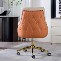 Chaise de bureau ergonomique de luxe en acier inoxydable avec base à cinq étoiles, dossier pivotant réglable en hauteur pour la maison, le bureau ou la chambre