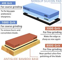 Kit de pierres à aiguiser double face OEM 3000/8000 pour affûteur de couteaux, vente en gros d'usine