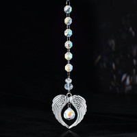 Attrape-soleil en cristal en forme d'aile d'ange, prisme de vitrail, attrape-soleil pour voiture, breloques pour rétroviseur, ornement suspendu, souvenir