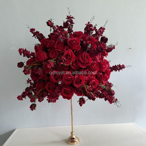 70 सेमी अनुकूलित व्यवस्था रेड वेडिंग सेंटरपीस रेशम लाइट गुलाबी गुलाब की शादी की सजावट के लिए कृत्रिम फूल बॉल - Product Image 2