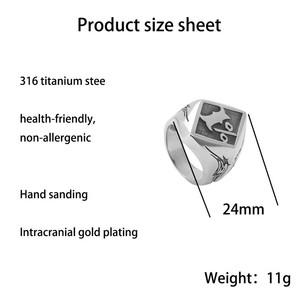 yunnique <b>Titanium</b> Steel Rhombus <b>Ring</b> Men's Punk Stainless Steel 1% Geometric Design Silver Color Gift Jewelry - Product Image 2