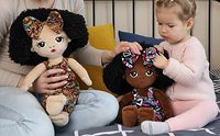 Personnalisé Noir Bébé Poupées Américain Africain Américain Doux Poupées En Peluche Bébé Doux Bébé Poupée Noir jouet