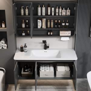 Modern minimalist waterproof and moisture-proof integrated basin intelligent <b>mirror</b> cabinet bathroom cabinet - Product Image 6