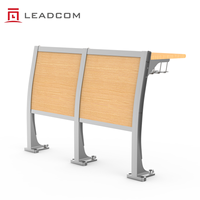 Ensemble pupitre et chaise de conférence LEADCOM LS-423 avec accoudoirs, coussin en tissu, siège relevable et table d'écriture partagée en option pour l'université