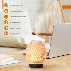 Aromacare 200ML Handmade Woven Ultrasonic <strong>Aromer</strong> Diffser Custom Diffuser Fragrance Aromatherapy Essential Oil Wooden Diffuser - Product Image 2