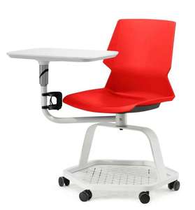 Silla de Estudio para Universidad, Silla Apilable con Ruedas Giratorias 360°, Silla de Plástico para Estudiantes con Tablero de Escritura - Product Image 4