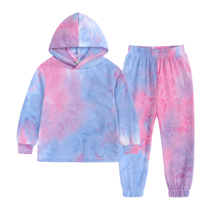 Conjuntos de Ropa para Niñas de 1 a 4 <span class=keywords><strong>Años</strong></span>, Conjuntos de 2 Piezas, Chándales Tie Dye, Conjunto de Sudadera con Capucha para Niños Pequeños, Conjunto de Ropa para Niños al por Mayor - Product Image 3