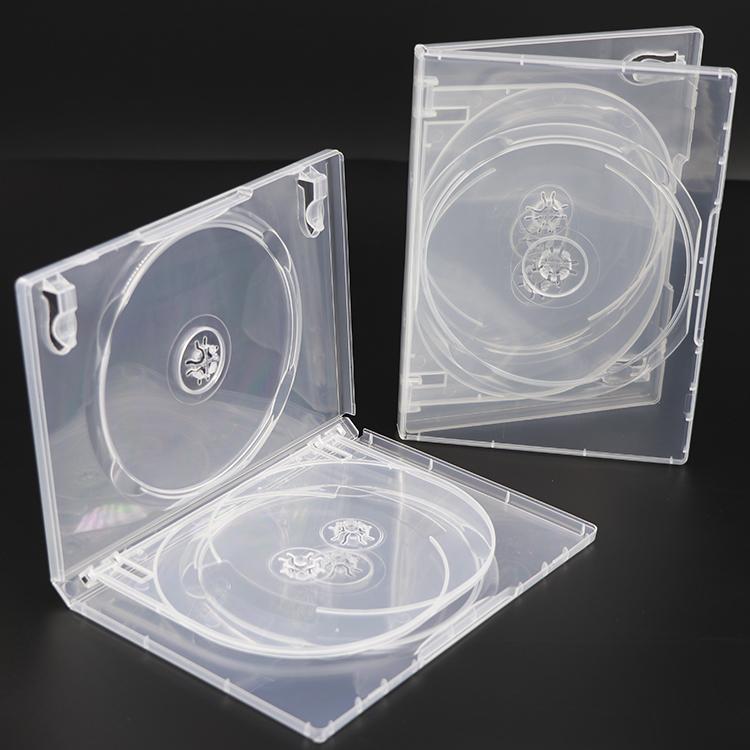 PP פלסטיק 6 דיסק CD תיבת עם כפול CD מגש 14mm 3 דיסק DVD ריק מקרה שחור DVD מקרה ברור אחת 1-דיסק DVD מקרה