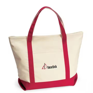Borse Tote Grandi in Tela Extra Pesante Personalizzate con Blocchi di Colore, Chiusura Aperta, per Barca, Spiaggia e Spesa, per Tutte le Stagioni - Product Image 3