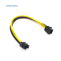 Câble d'alimentation 6 broches vers 8 broches 20 cm 30 cm 40 cm 50 cm Câble d'extension de carte graphique GPU CPU Câble d'alimentation de carte vidéo PCI-E 6 broches vers 8 broches