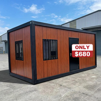 Maison conteneur préfabriquée en acier léger de 20 pieds, démontable, portable, pour le camping