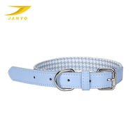 Collier pour chien en cuir véritable doublé pied-de-poule, personnalisable OEM/ODM, avec boucle métallique réglable et anneau en D, confortable et souple