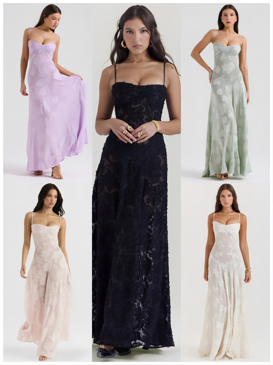 vortexa halter maxi dress currant Mirella Plunge Halter Neck Maxi Dress main image 1