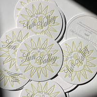 Carte de menu d'invitation de mariage de luxe personnalisée avec impression vanille, carte de vœux en papier coton imprimée offset, estampage à chaud, logo personnalisé
