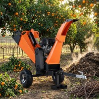 Broyeur de bois portable à essence 15HP GS120, broyeur d'arbres 120mm avec roues tout-terrain stables de 16 pouces pour les opérations agricoles difficiles