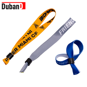 Vente en gros de bracelets en tissu polyester avec logo <span class=keywords><strong>personnalisé</strong></span> avec serrures en <span class=keywords><strong>plastique</strong></span> bracelets en tissu de haute qualité pour événements - Product Image 2
