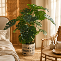 Feuilles de Monstera artificielles en plastique effet naturel de qualité supérieure YM pour mur végétal, bonsaï, décoration extérieure pour mariages, grandes dimensions