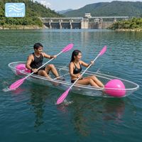 Sac flottant latéral transparent pour siège de kayak, 2 personnes, avec pagaie double pour la pêche, directement de Chine, usage commercial Lumark
