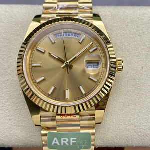 Montre automatique de luxe en or pour homme, style classique Président, affichage du jour, mouvement mécanique 904L, design habillé pour affaires - Product Image 1