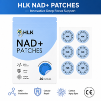 Patchs HLK NAD+ 30 pièces, production de NAD, réparation cellulaire, combat contre les signes du vieillissement, certifiés CE, OEM, ODM, logo personnalisé, marque privée